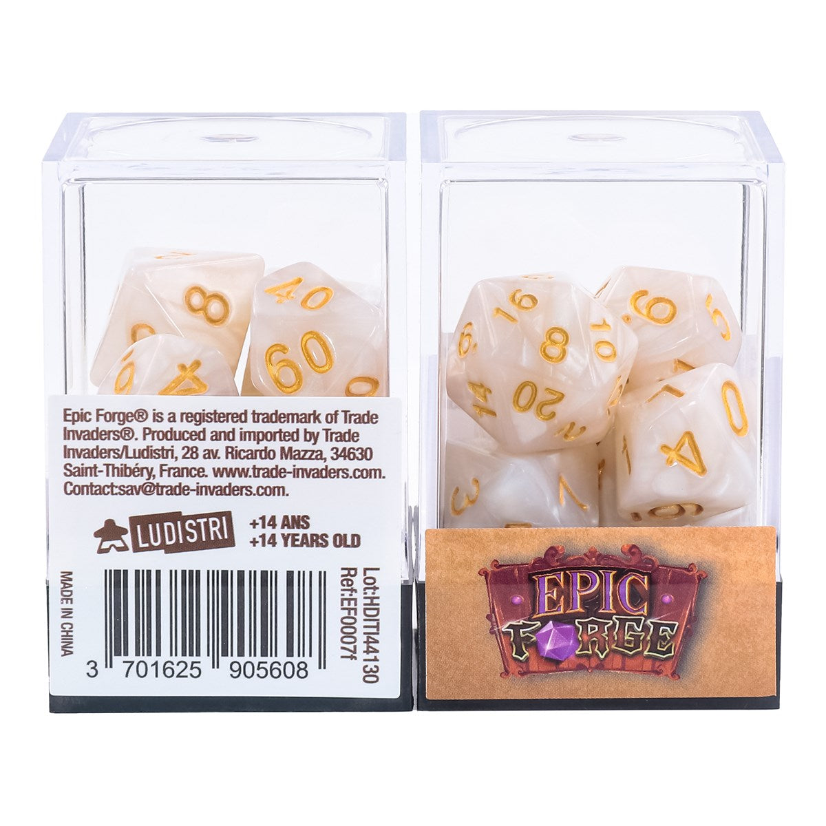 Epic Forge - Set 7 Dadi White & Gold