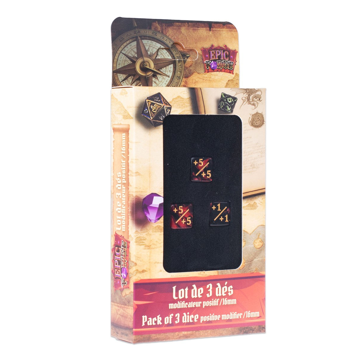 Epic Forge - Set 3 Dadi Counter Black & Red