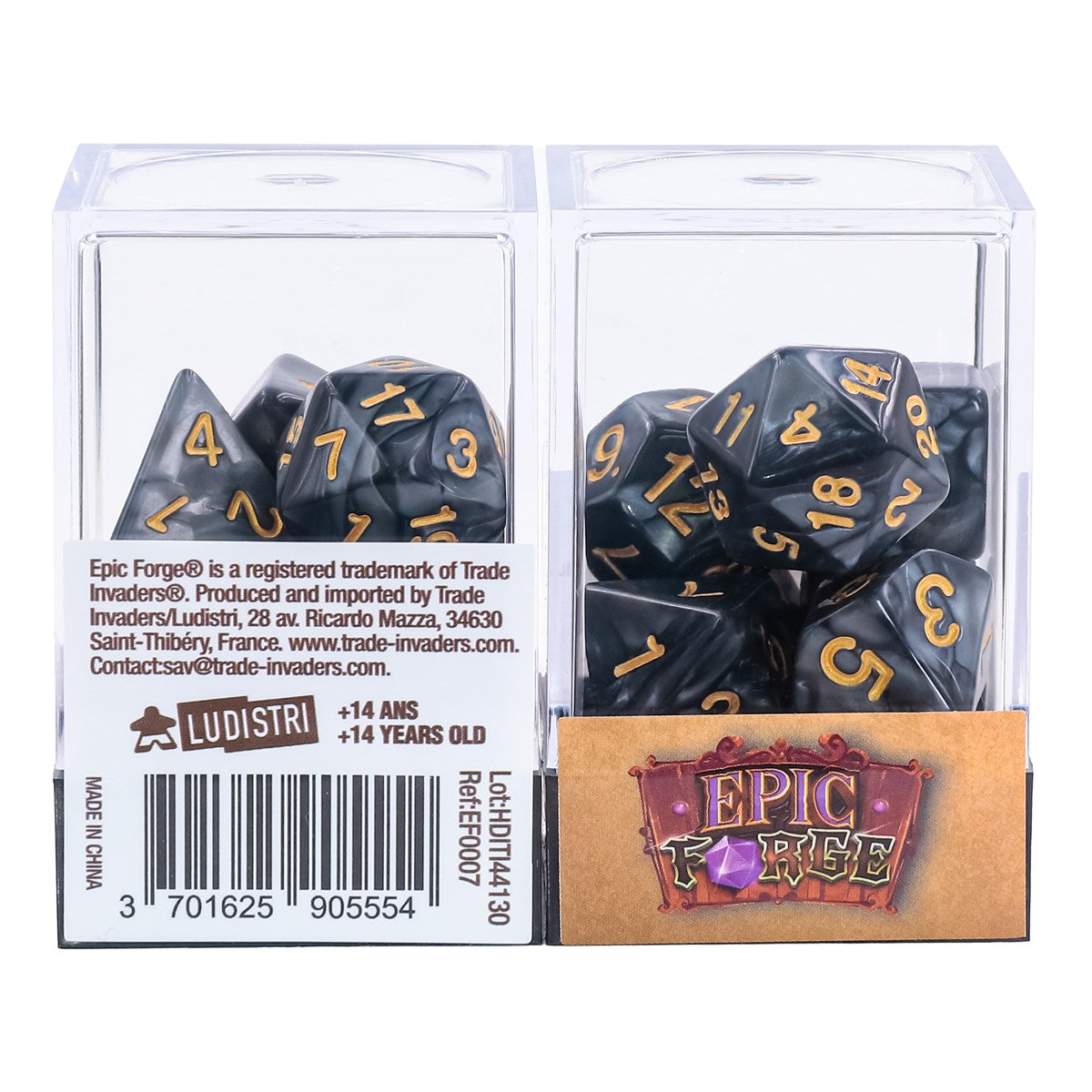 Epic Forge - Set 7 Dadi Black & Gold