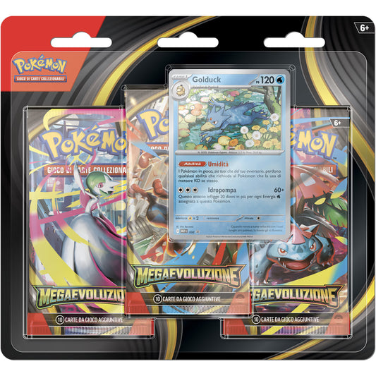 Pokemon - Megaevoluzioni - 3 Pack Blister Golduck ITA