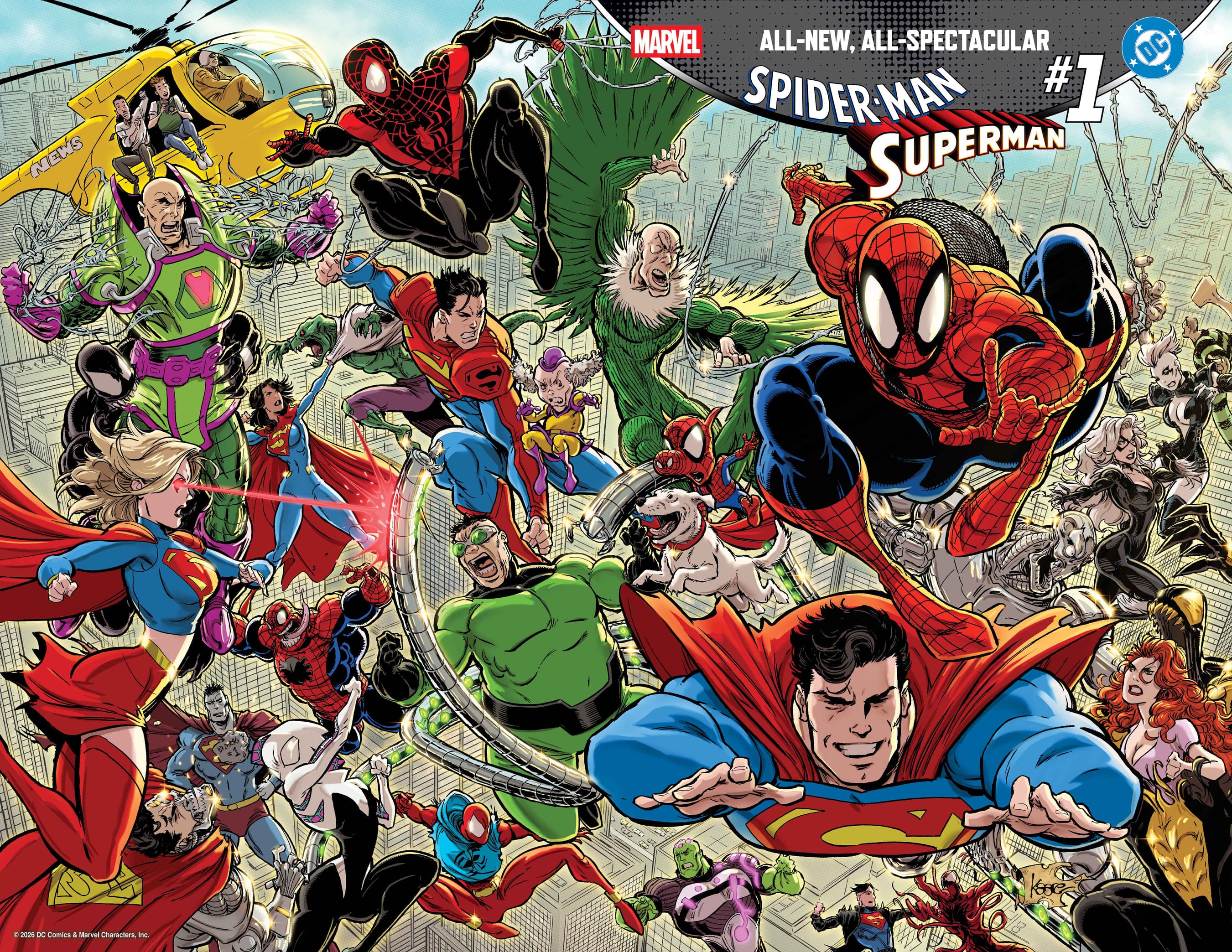 Spider Man/Superman 1 Wraparound di Kaare Andrews
