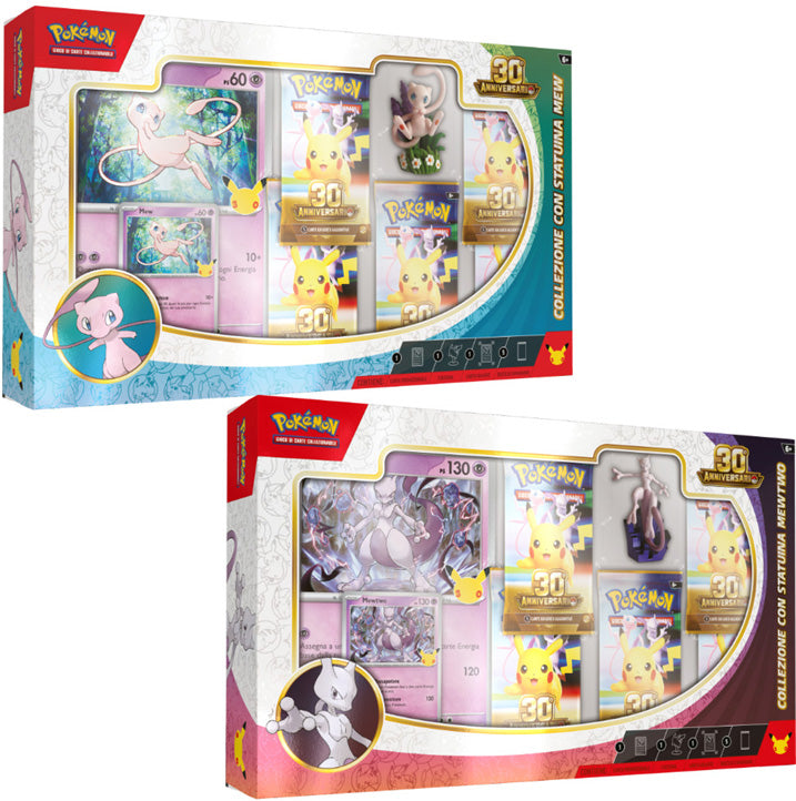 Pokemon - 30th Anniversario - Collezione con Statuina Mew e Mewtw ITA