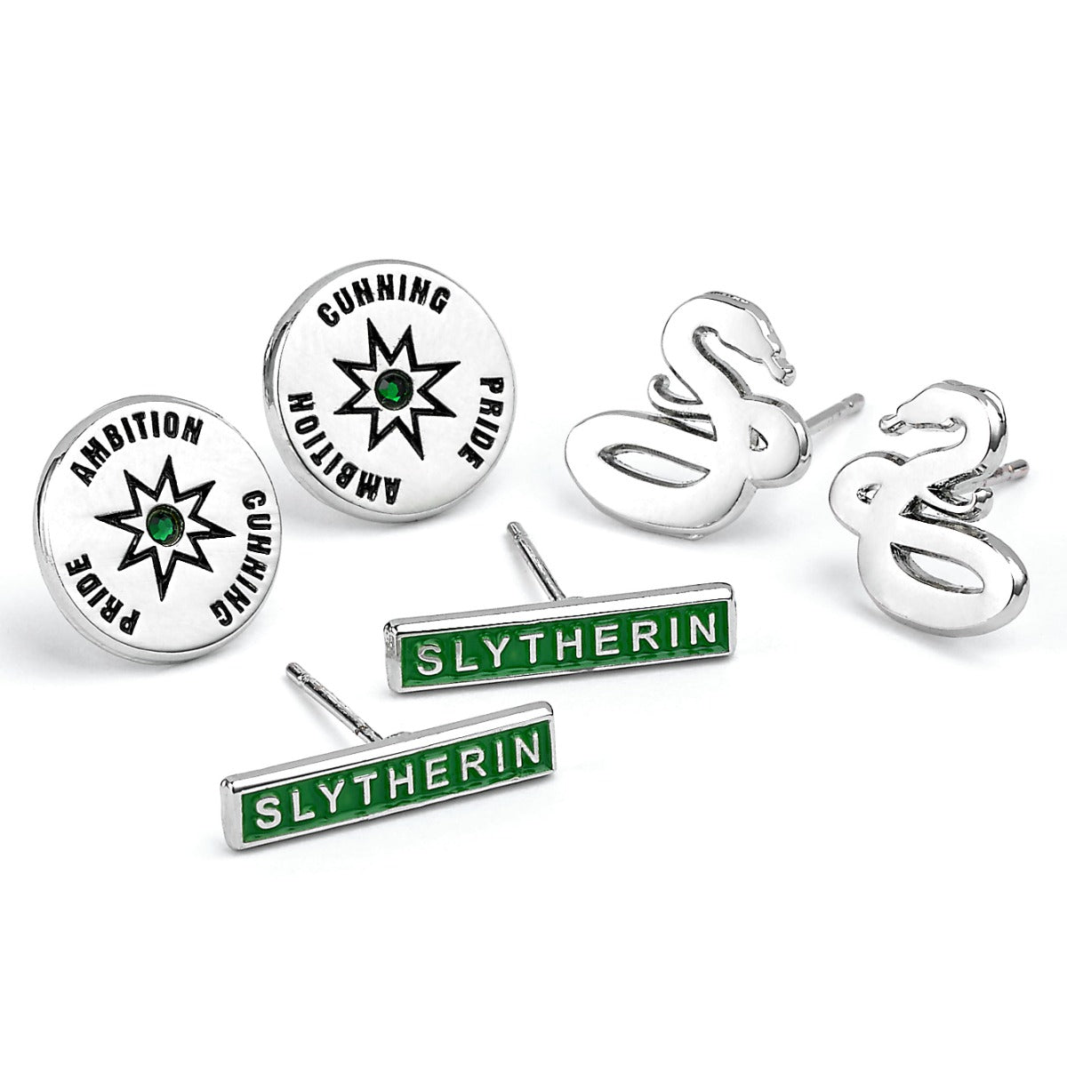 Set Orecchini a bottone Serpeverde